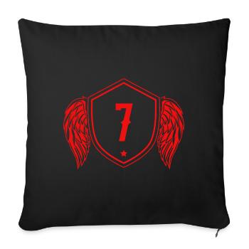 7 Nombre d’armoiries - Housse de coussin décorative 45 x 45 cm - noir - Devant