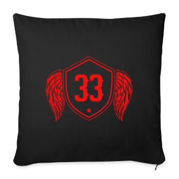 33 Nombre d’armoiries - Housse de coussin décorative 45 x 45 cm - noir - Devant