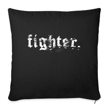 FischerS fighter. broken in white - Sofa pillowcase 17,3'' x 17,3'' (45 x 45 cm) - black - Front
