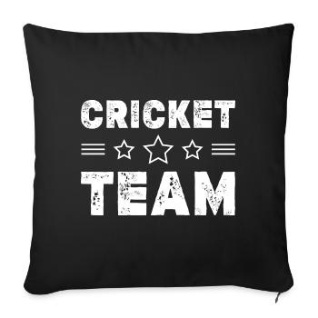 Équipe de cricket - Housse de coussin décorative 45 x 45 cm - noir - Devant
