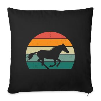 A heart for horses Rider Rider Love of horses - Sofa pillowcase 17,3'' x 17,3'' (45 x 45 cm) - black - Front