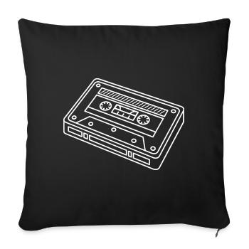 Cassette Tape White 80s Retro Music Gift Idea - Sofa pillowcase 17,3'' x 17,3'' (45 x 45 cm) - black - Front