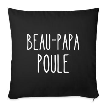 beau-papa poule - Housse de coussin décorative 45 x 45 cm - noir - Devant