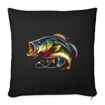 Poisson bar - Housse de coussin décorative 45 x 45 cm - noir - Devant