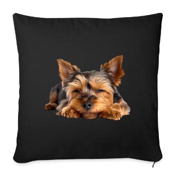 Yorkshire Terrier - Sofa pillowcase 17,3'' x 17,3'' (45 x 45 cm) - black - Front