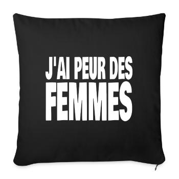 j'ai peur des femmes - Housse de coussin décorative 45 x 45 cm - noir - Devant