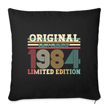 40th Birthday Original October 1984 Volume 84 - Sofa pillowcase 17,3'' x 17,3'' (45 x 45 cm) - black - Front