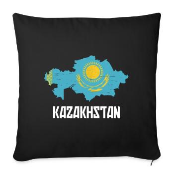 Kazakhstan Graphique - Housse de coussin décorative 45 x 45 cm - noir - Devant