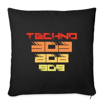 Techno 303 808 909 Synthesizer Musician Gift - Sofa pillowcase 17,3'' x 17,3'' (45 x 45 cm) - black - Front