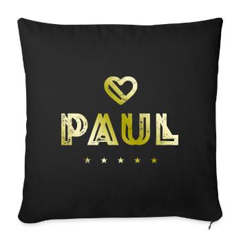 Paul Herz - Sofa pillowcase 17,3'' x 17,3'' (45 x 45 cm) - black - Front