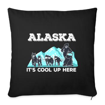 Dog sledding - Sofa pillowcase 17,3'' x 17,3'' (45 x 45 cm) - black - Front