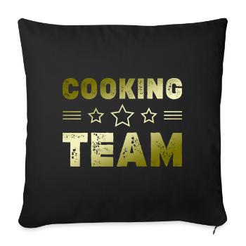 Cooking Team - Sofa pillowcase 17,3'' x 17,3'' (45 x 45 cm) - black - Front