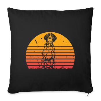German Wirehaired Sunrise Vintage - Sofa pillowcase 17,3'' x 17,3'' (45 x 45 cm) - black - Front