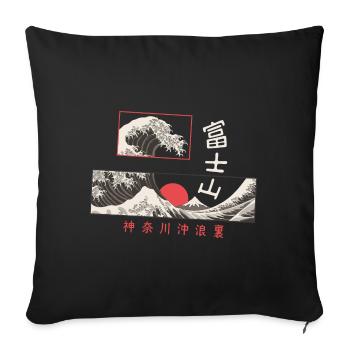 the big wave off Kanagawa, Japan - Sofa pillowcase 17,3'' x 17,3'' (45 x 45 cm) - black - Front