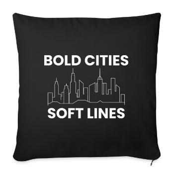 Villes audacieuses, lignes douces, SIG, urbanisme - Housse de coussin décorative 45 x 45 cm - noir - Devant
