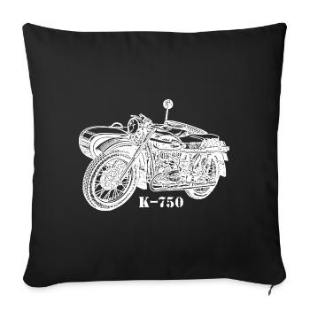 К 750 Silhouette Ural Side-car cadeau - Housse de coussin décorative 45 x 45 cm - noir - Devant