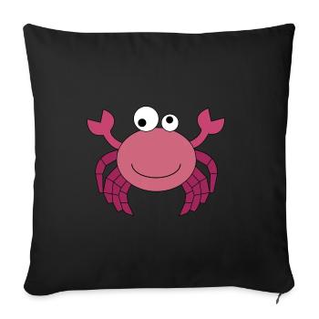 Crabe drôle | krabbi | crabe - Housse de coussin décorative 45 x 45 cm - noir - Devant