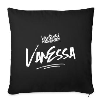 Vanessa - Sofakissenbezug 45 x 45 cm - Schwarz - Vorne