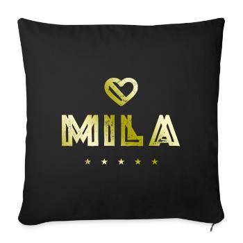 Mila Herz - Sofakissenbezug 45 x 45 cm - Schwarz - Vorne