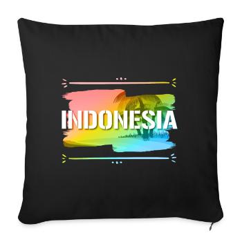 Indonesia - Sofa pillowcase 17,3'' x 17,3'' (45 x 45 cm) - black - Front