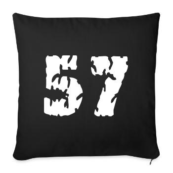 57 Number Jersey - Sofa pillowcase 17,3'' x 17,3'' (45 x 45 cm) - black - Front