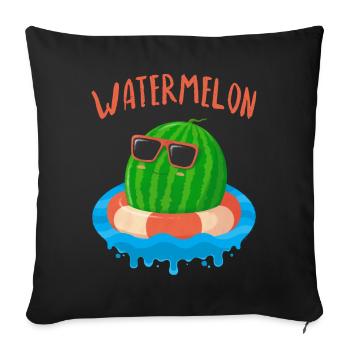 Pastèque 1 - Housse de coussin décorative 45 x 45 cm - noir - Devant