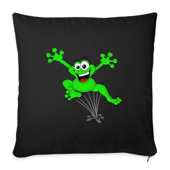 grenouille - Housse de coussin décorative 45 x 45 cm - noir - Devant