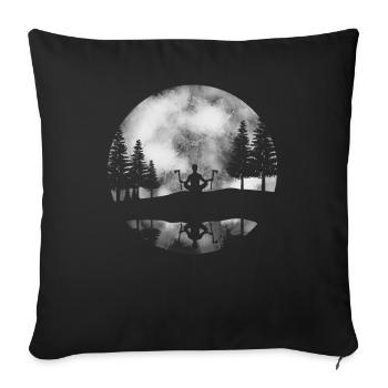 HOLZ SÄGE KETTENSÄGE GESCHENK WALD FÖRSTER BERUF - Sofakissenbezug 45 x 45 cm - Schwarz - Vorne