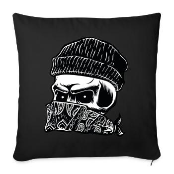 Skull, Totenkopf, Gang - Sofakissenbezug 45 x 45 cm - Schwarz - Vorne