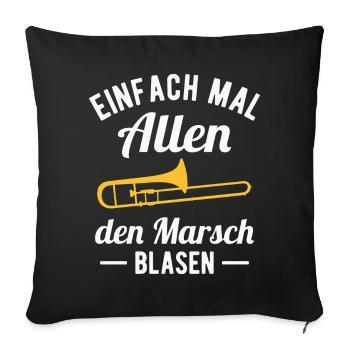 Posaunist Musiker Posaune Orchester Blasmusik - Sofakissenbezug 45 x 45 cm - Schwarz - Vorne
