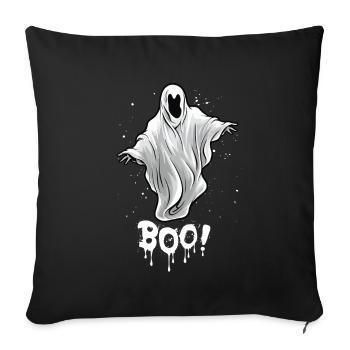 Halloween Witching Hour - BOO! Le fantôme effrayant! - Housse de coussin décorative 45 x 45 cm - noir - Devant