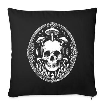 Totenkopf Barocke Kristalle - Sofakissenbezug 45 x 45 cm - Schwarz - Vorne