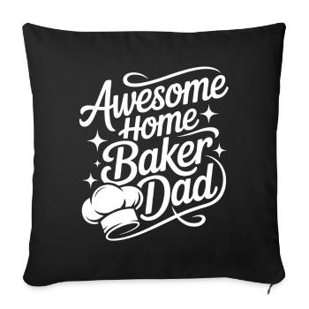 Super Baker Papas Club Dad bakes best - Sofa pillowcase 17,3'' x 17,3'' (45 x 45 cm) - black - Front