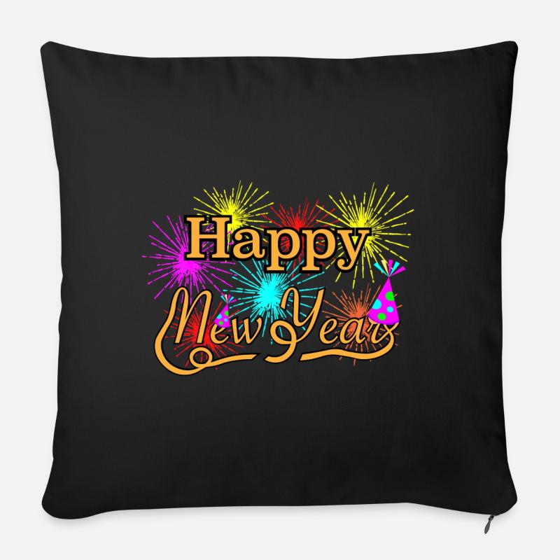 Happy New Year 2020 Silvester - Sofakissenbezug 45 x 45 cm - Schwarz