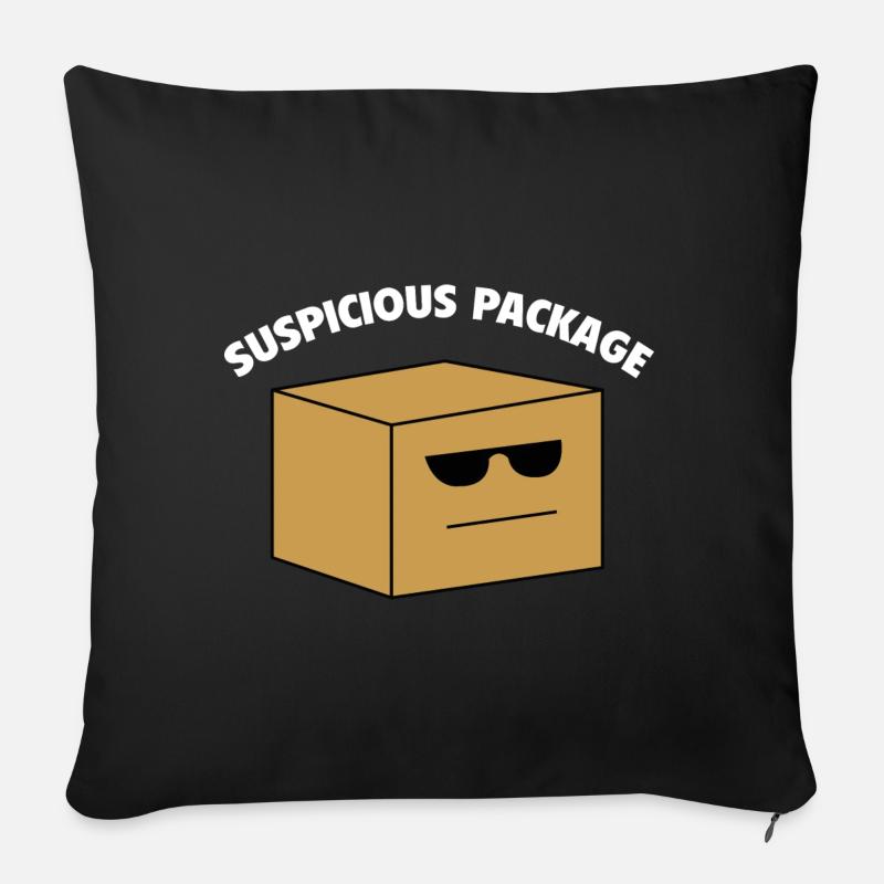 Colis suspect - Housse de coussin décorative 45 x 45 cm - noir
