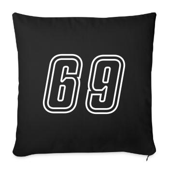 69 Zahl nummer - Sofakissenbezug 45 x 45 cm - Schwarz - Vorne
