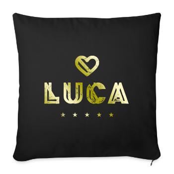 Luca Herz - Housse de coussin décorative 45 x 45 cm - noir - Devant
