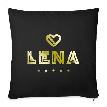Lena Herz - Sofa pillowcase 17,3'' x 17,3'' (45 x 45 cm) - black - Front