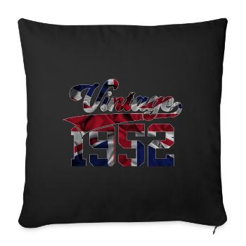 VINTAGE 1952 UK 74TH BIRTHDAY - Sofa pillowcase 17,3'' x 17,3'' (45 x 45 cm) - black - Front
