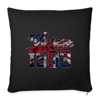 VINTAGE 1993 UK 33RD BIRTHDAY - Sofa pillowcase 17,3'' x 17,3'' (45 x 45 cm) - black - Front