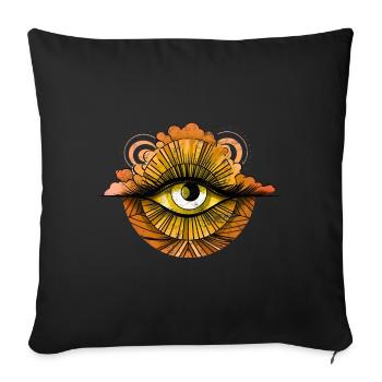 Allsehendes 70er Jahre Auge Wolke Retro Vintage - Sofakissenbezug 45 x 45 cm - Schwarz - Vorne