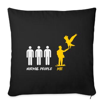 Cadeau d’ornithologie de fauconnerie - Housse de coussin décorative 45 x 45 cm - noir - Devant