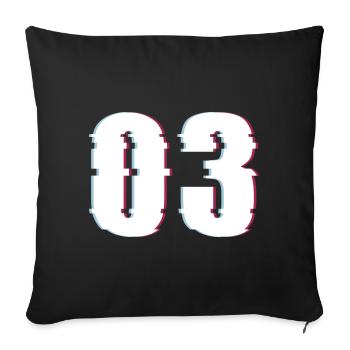 Trois 3 Trois 03 Nombre Effet Nombre déformé - Housse de coussin décorative 45 x 45 cm - noir - Devant