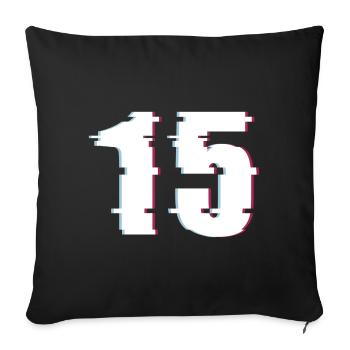 15 Quinze Nombre Effet Nombre Déformé - Housse de coussin décorative 45 x 45 cm - noir - Devant