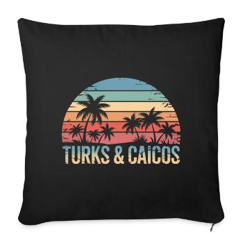 Turks- und Caicosinseln - Sofakissenbezug 45 x 45 cm - Schwarz - Vorne