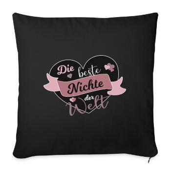 Best niece in the world nieces spell gift - Sofa pillowcase 17,3'' x 17,3'' (45 x 45 cm) - black - Front