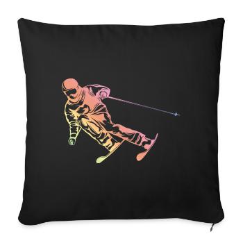 Ski Sport Silhouete - Sofa pillowcase 17,3'' x 17,3'' (45 x 45 cm) - black - Front