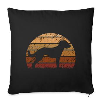 Bedlington Whippet Dog Vintage Silhouette - Housse de coussin décorative 45 x 45 cm - noir - Devant