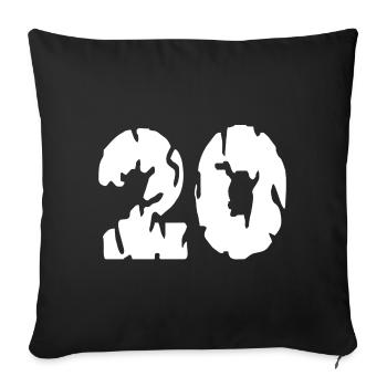 Maillot 20 numéros - Housse de coussin décorative 45 x 45 cm - noir - Devant