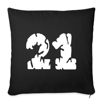 Maillot 21 numéros - Housse de coussin décorative 45 x 45 cm - noir - Devant